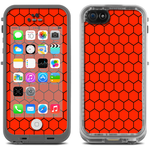  Red Honeycomb Ocatagon Lifeproof Fre iPhone 5C Skin