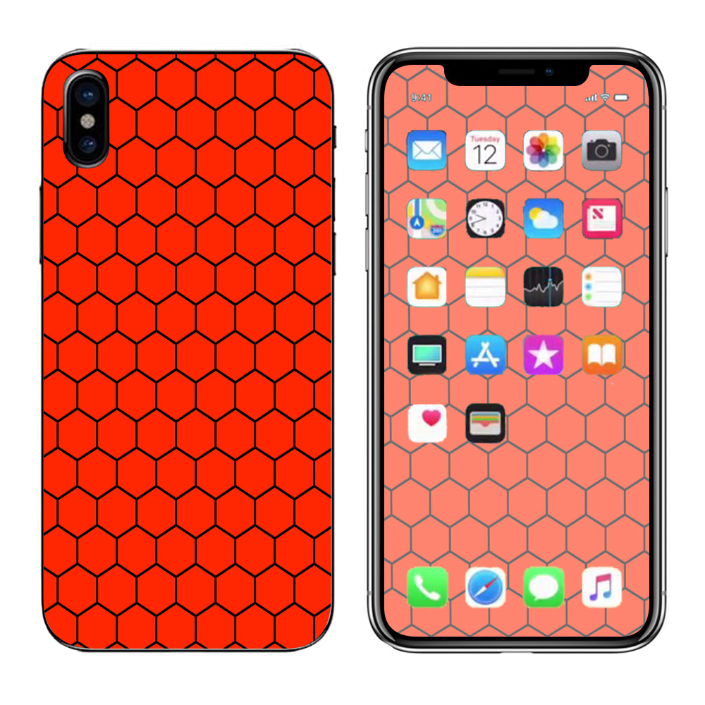  Red Honeycomb Ocatagon  Apple iPhone X Skin