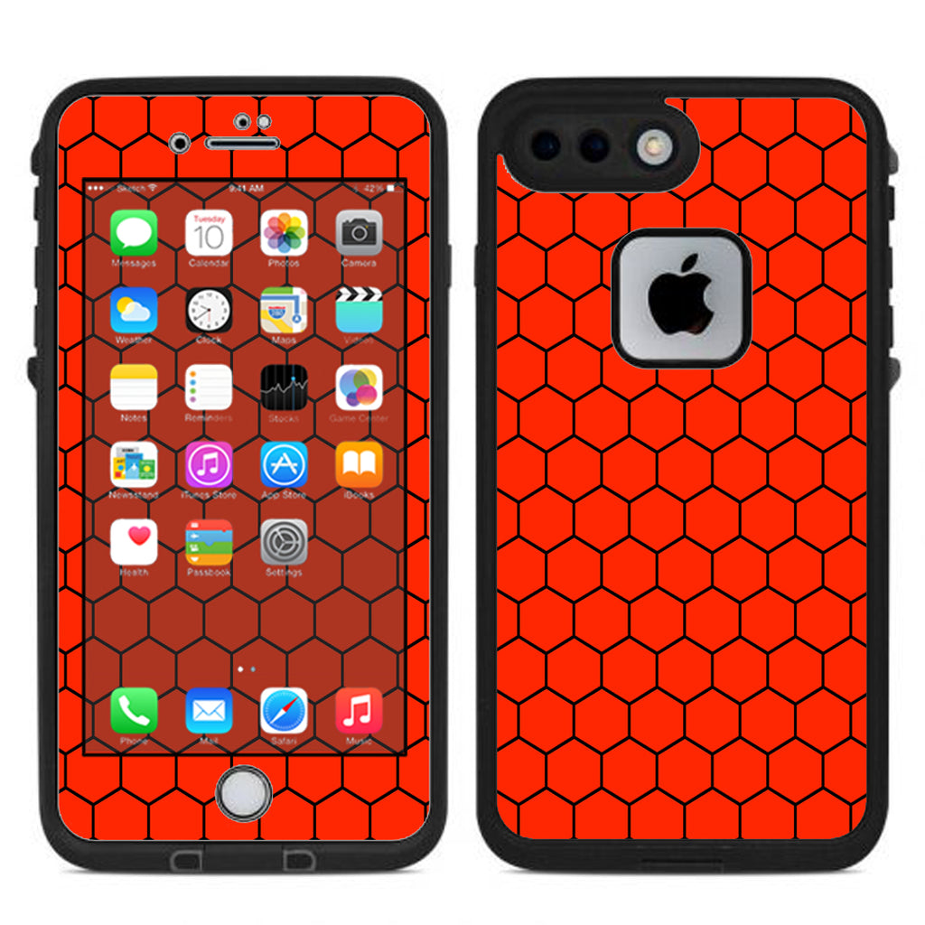  Red Honeycomb Ocatagon Lifeproof Fre iPhone 7 Plus or iPhone 8 Plus Skin