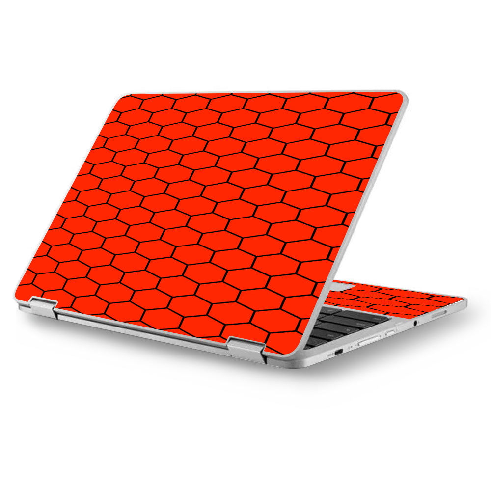  Red Honeycomb Ocatagon  Asus Chromebook Flip 12.5" Skin