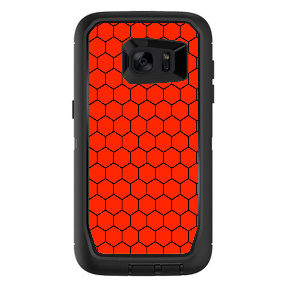  Red Honeycomb Ocatagon Otterbox Defender Samsung Galaxy S7 Edge Skin
