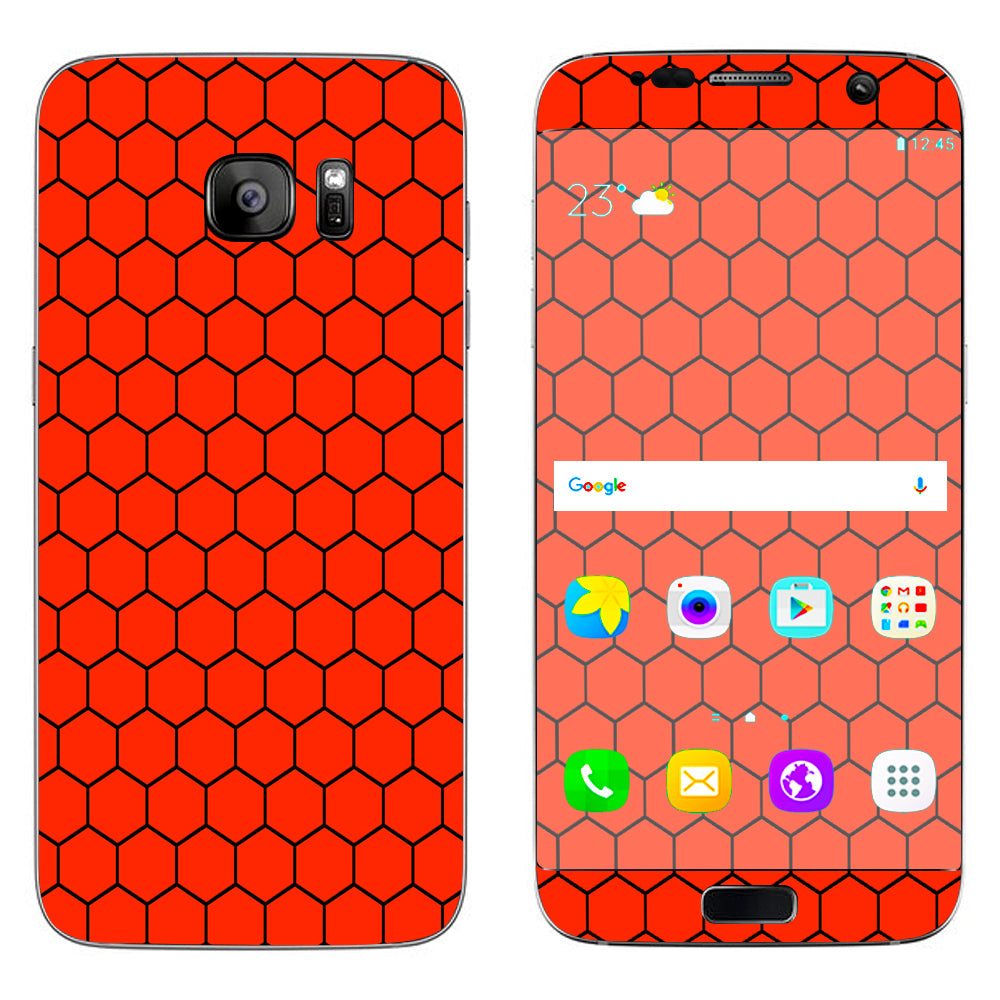 Red Honeycomb Ocatagon  Samsung Galaxy S7 Edge Skin