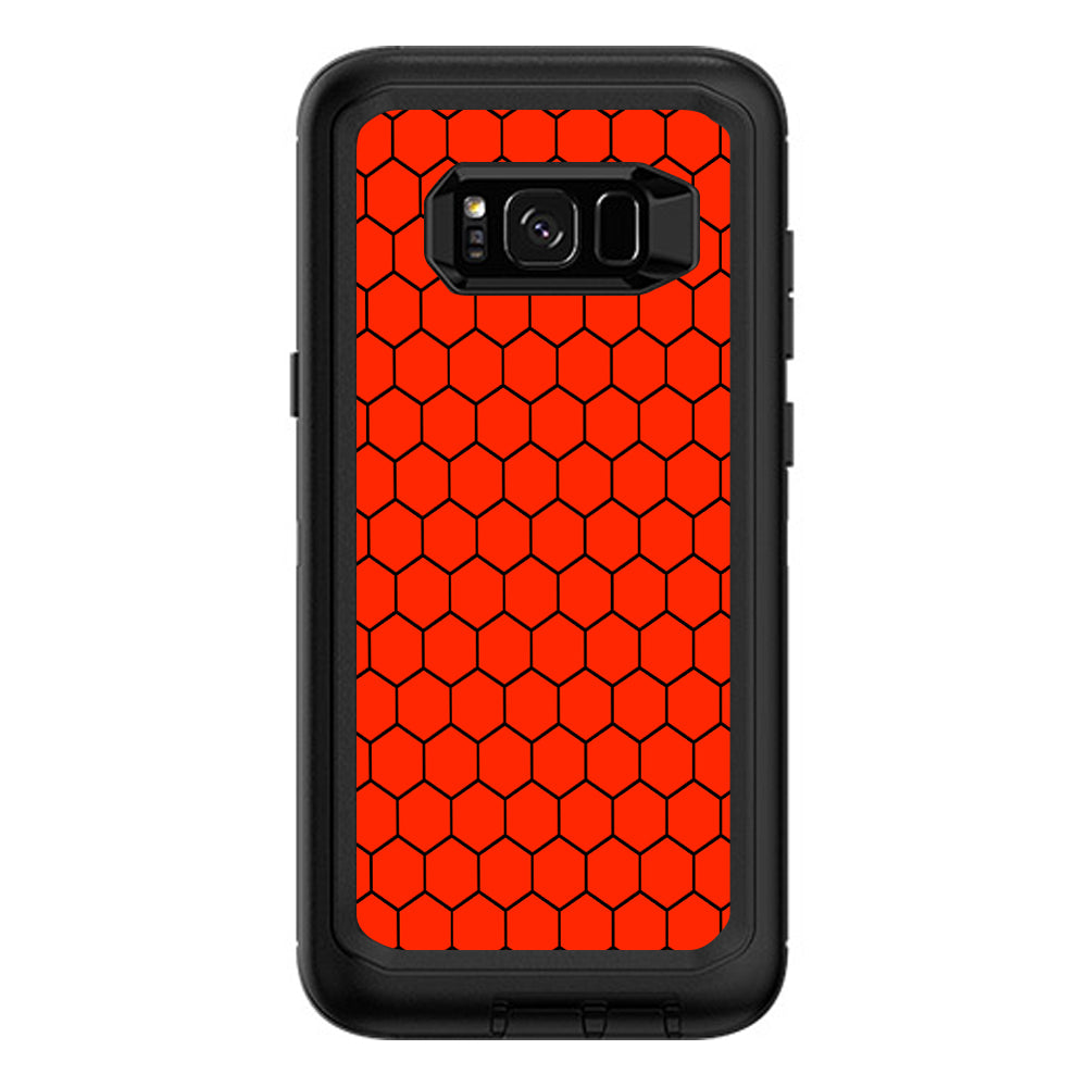  Red Honeycomb Ocatagon  Otterbox Defender Samsung Galaxy S8 Plus Skin