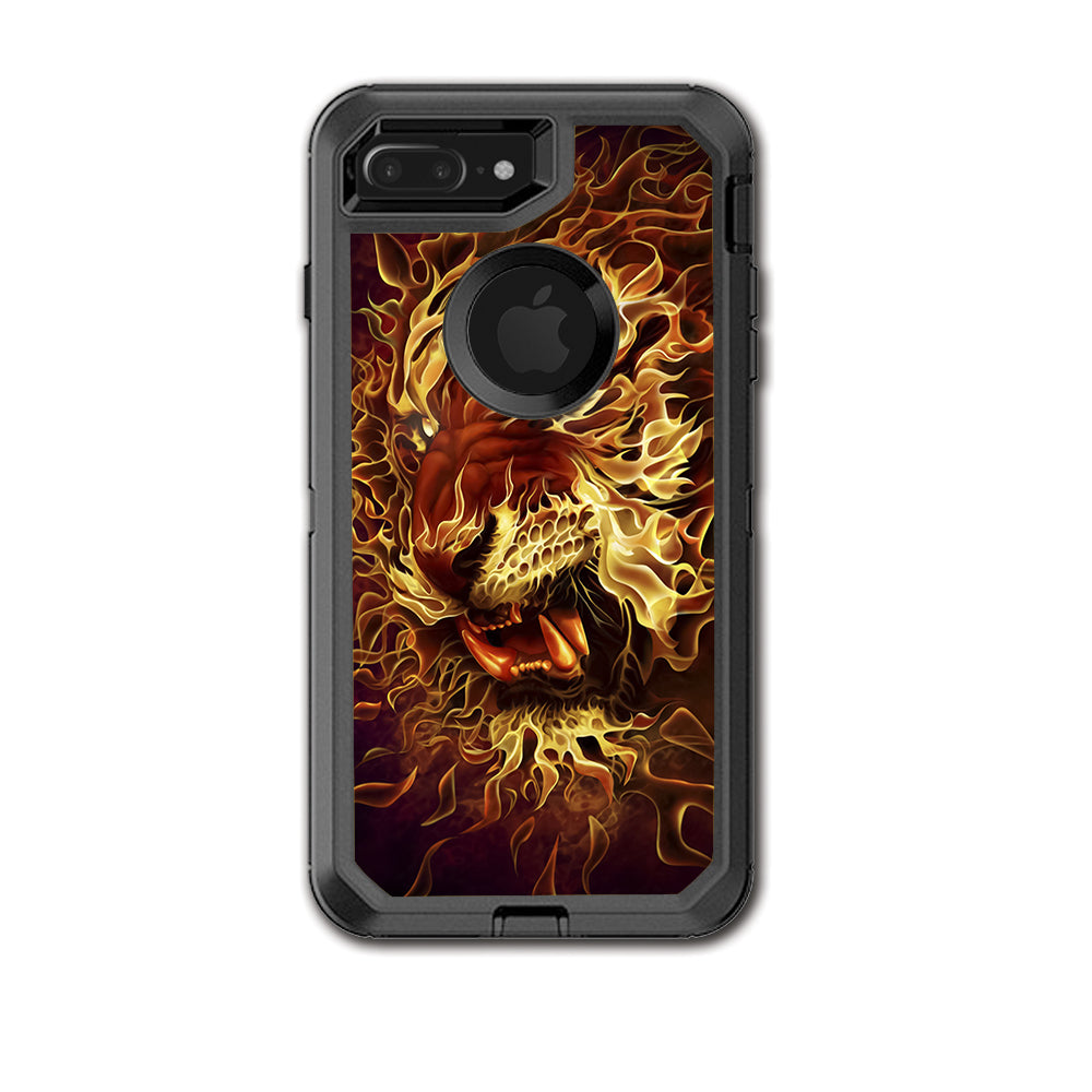 Tiger On Fire Otterbox Defender iPhone 7+ Plus or iPhone 8+ Plus Skin