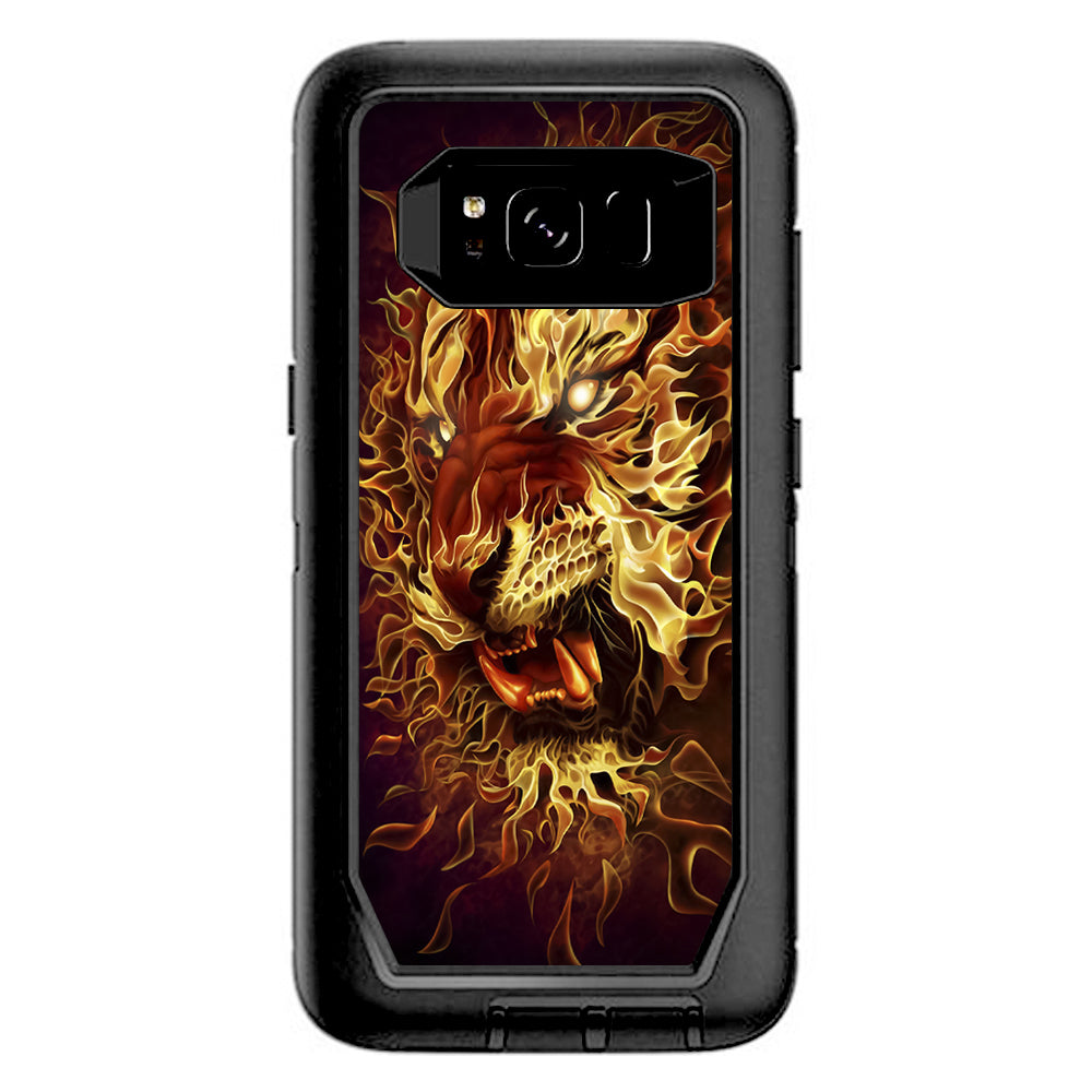  Tiger On Fire Otterbox Defender Samsung Galaxy S8 Skin