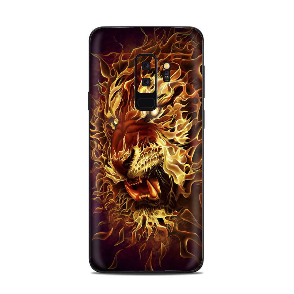  Tiger On Fire Samsung Galaxy S9 Plus Skin