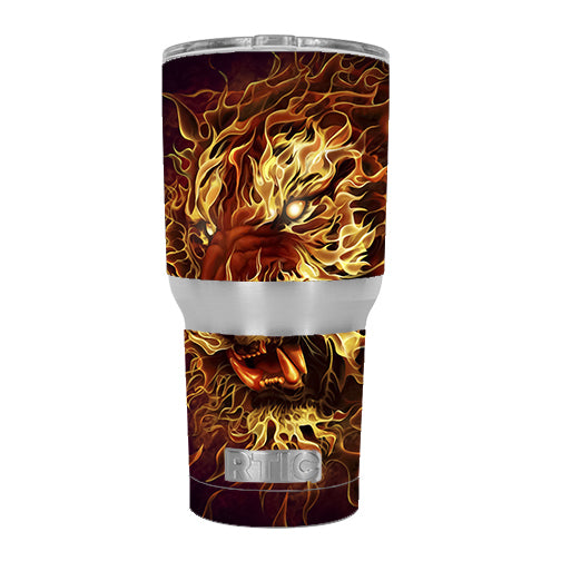  Tiger On Fire RTIC 30oz Tumbler Skin