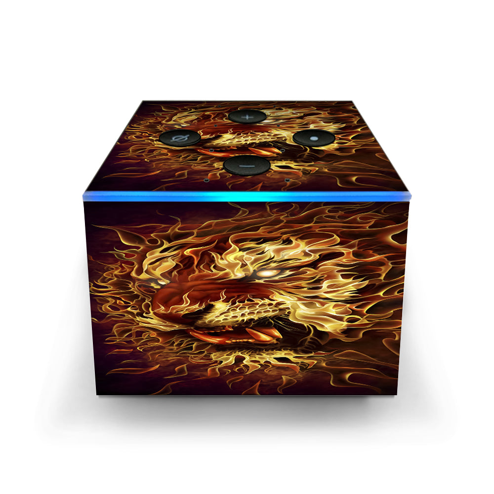  Tiger On Fire Amazon Fire TV Cube Skin