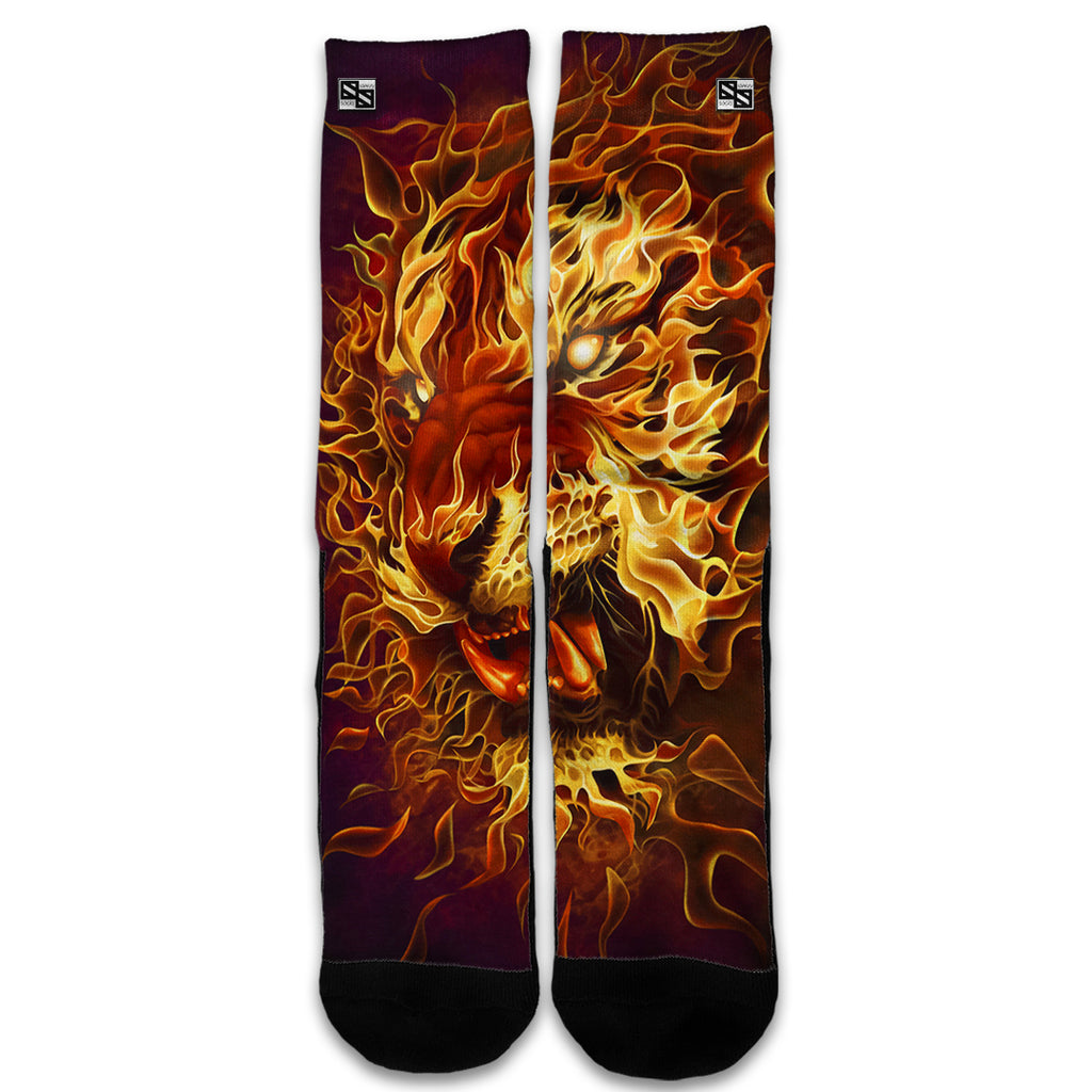  Tiger On Fire Universal Socks