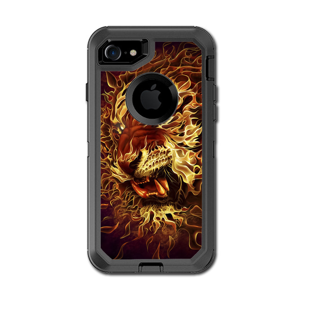 Tiger On Fire Otterbox Defender iPhone 7 or iPhone 8 Skin