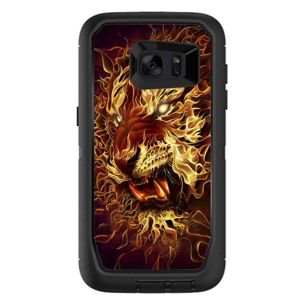  Tiger On Fire Otterbox Defender Samsung Galaxy S7 Edge Skin