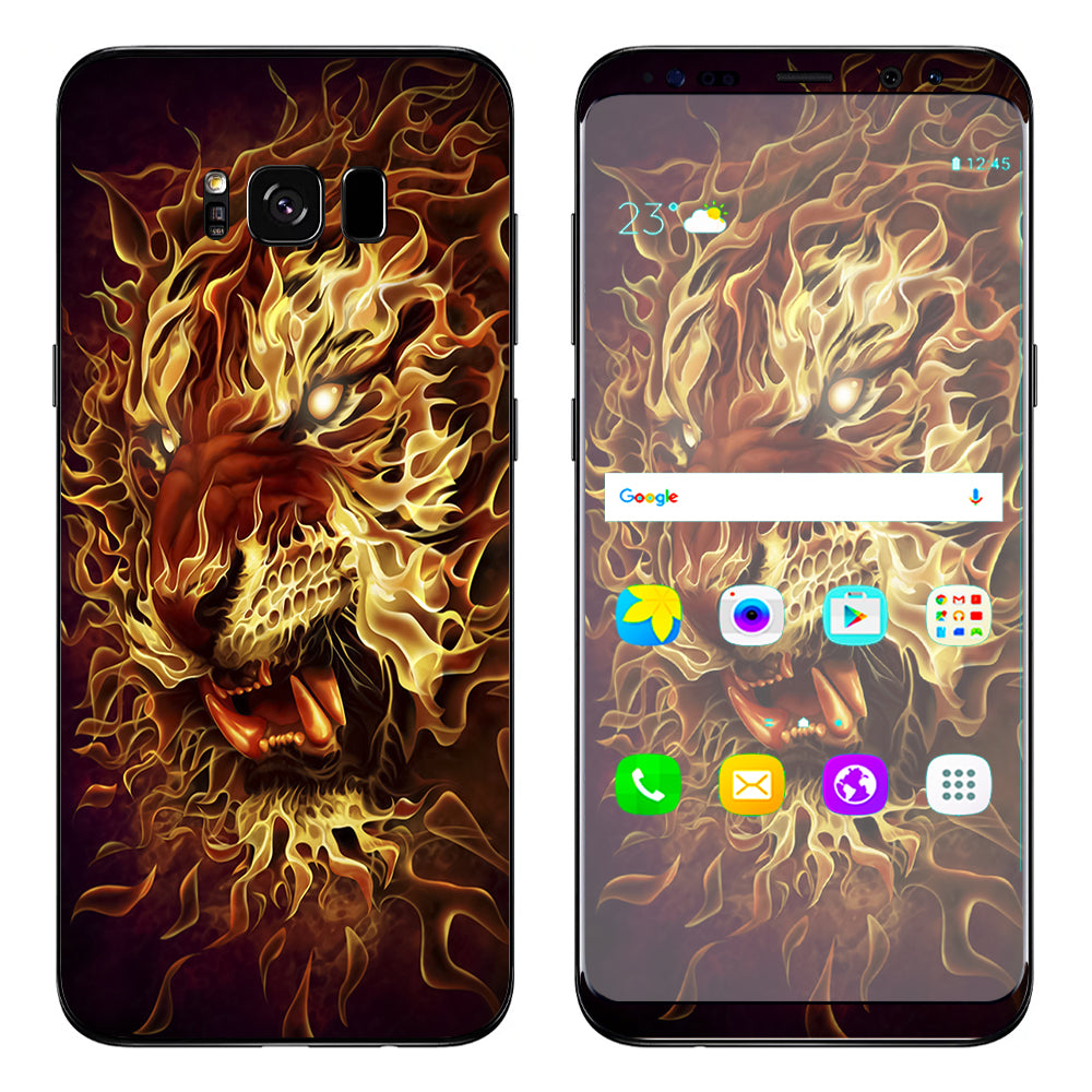  Tiger On Fire Samsung Galaxy S8 Plus Skin