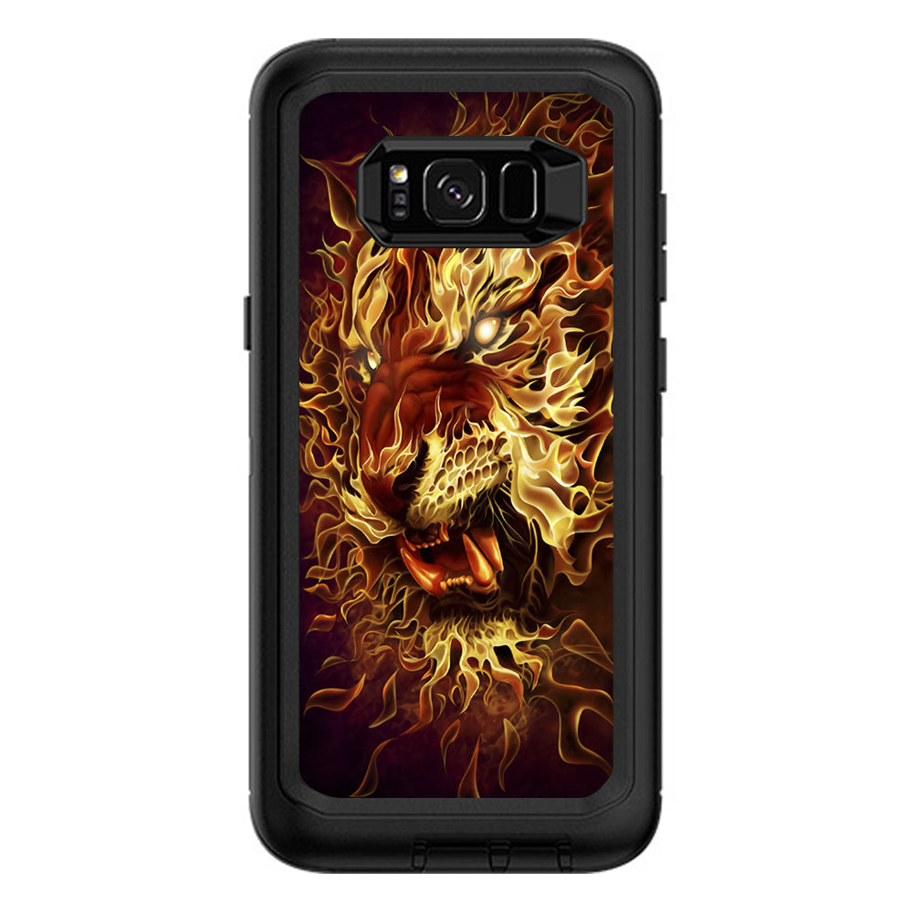  Tiger On Fire Otterbox Defender Samsung Galaxy S8 Plus Skin
