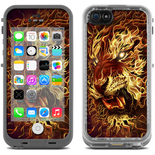  Tiger On Fire Lifeproof Fre iPhone 5C Skin