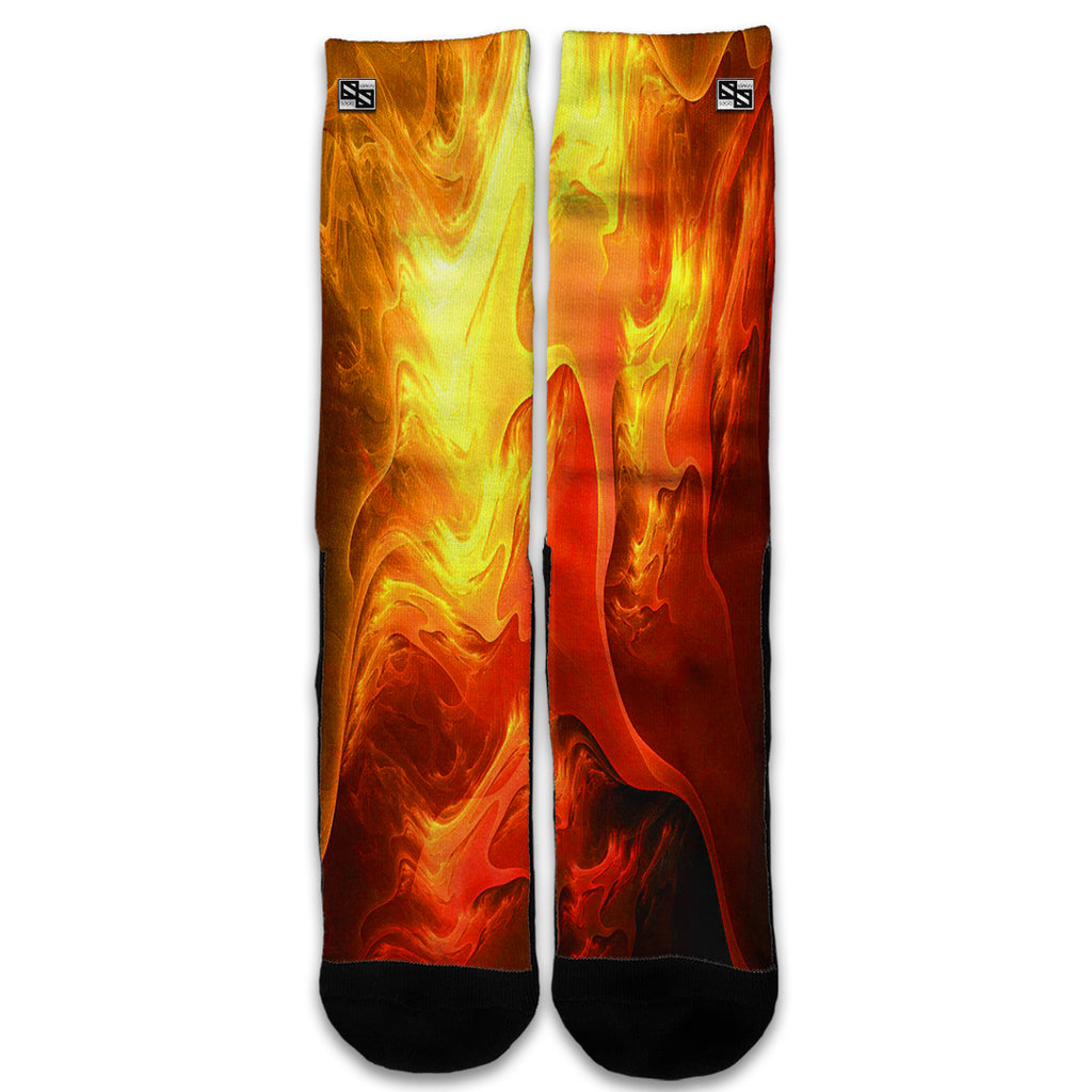  Fire Swirl Abstract Universal Socks