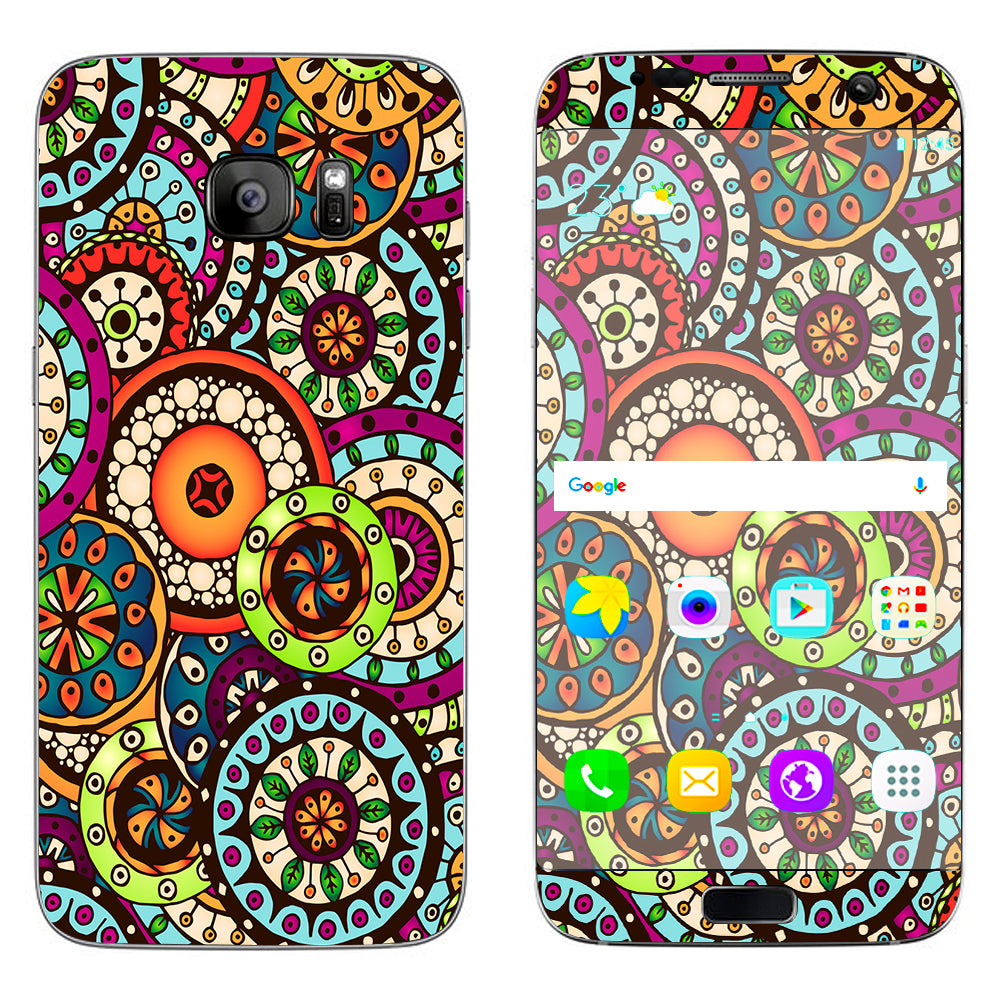  Ethnic Circles Pattern Samsung Galaxy S7 Edge Skin