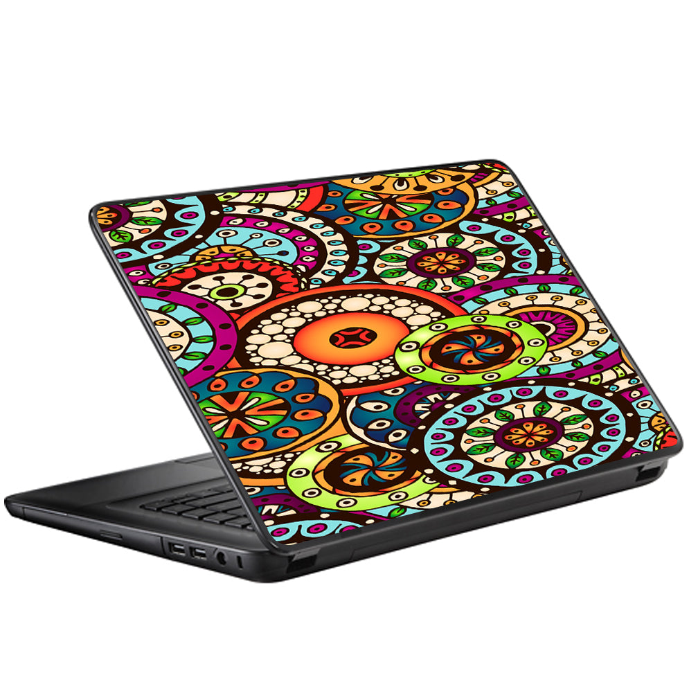  Ethnic Circles Pattern Universal 13 to 16 inch wide laptop Skin