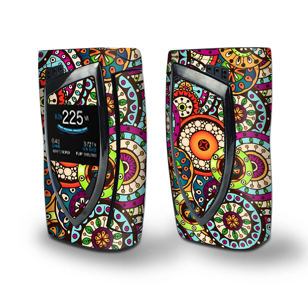 Skin Decal Vinyl Wrap for Smok Devilkin Kit 225w Vape (includes TFV12 Prince Tank Skins) skins cover/ Ethnic Circles Pattern