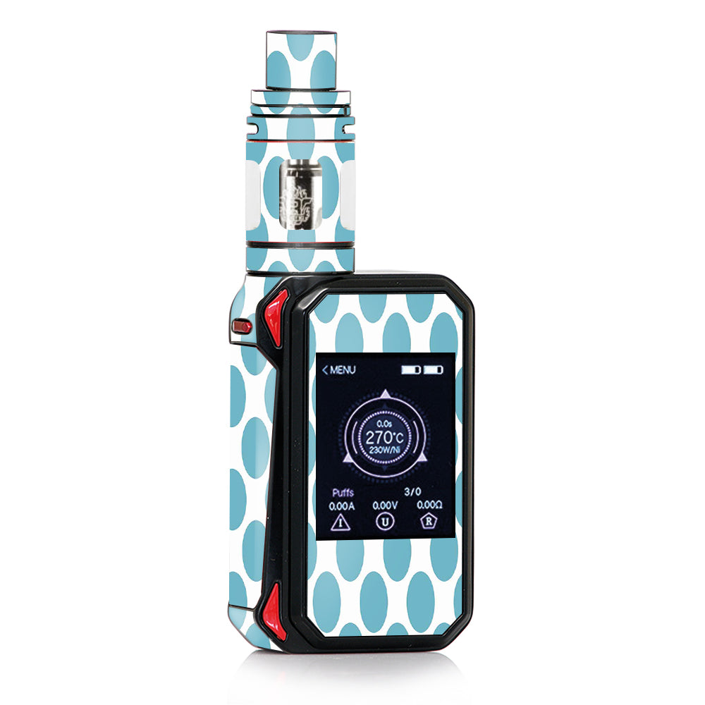  Teal Blue Polka Dots Smok G-priv 2 Skin