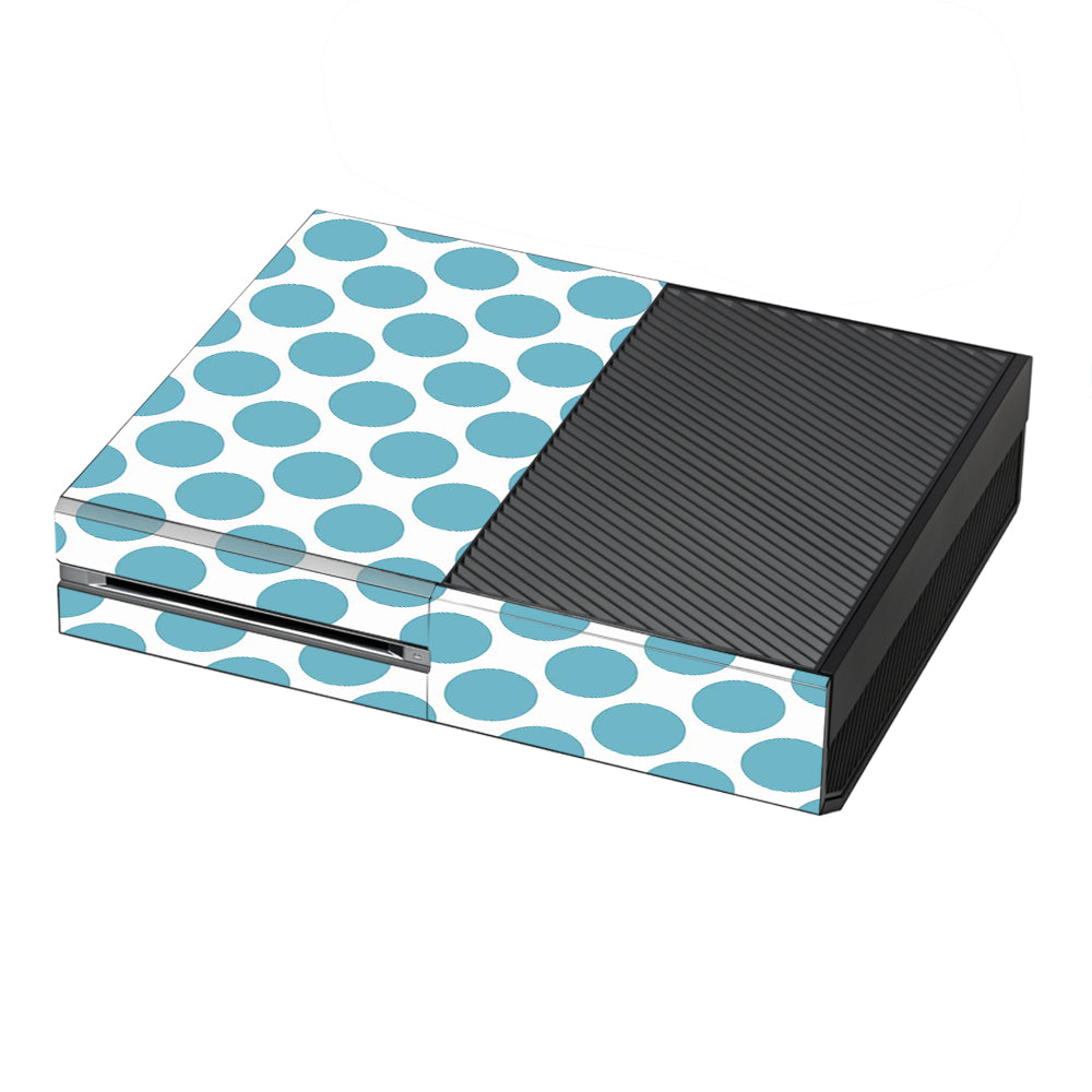  Teal Blue Polka Dots Microsoft Xbox One Skin