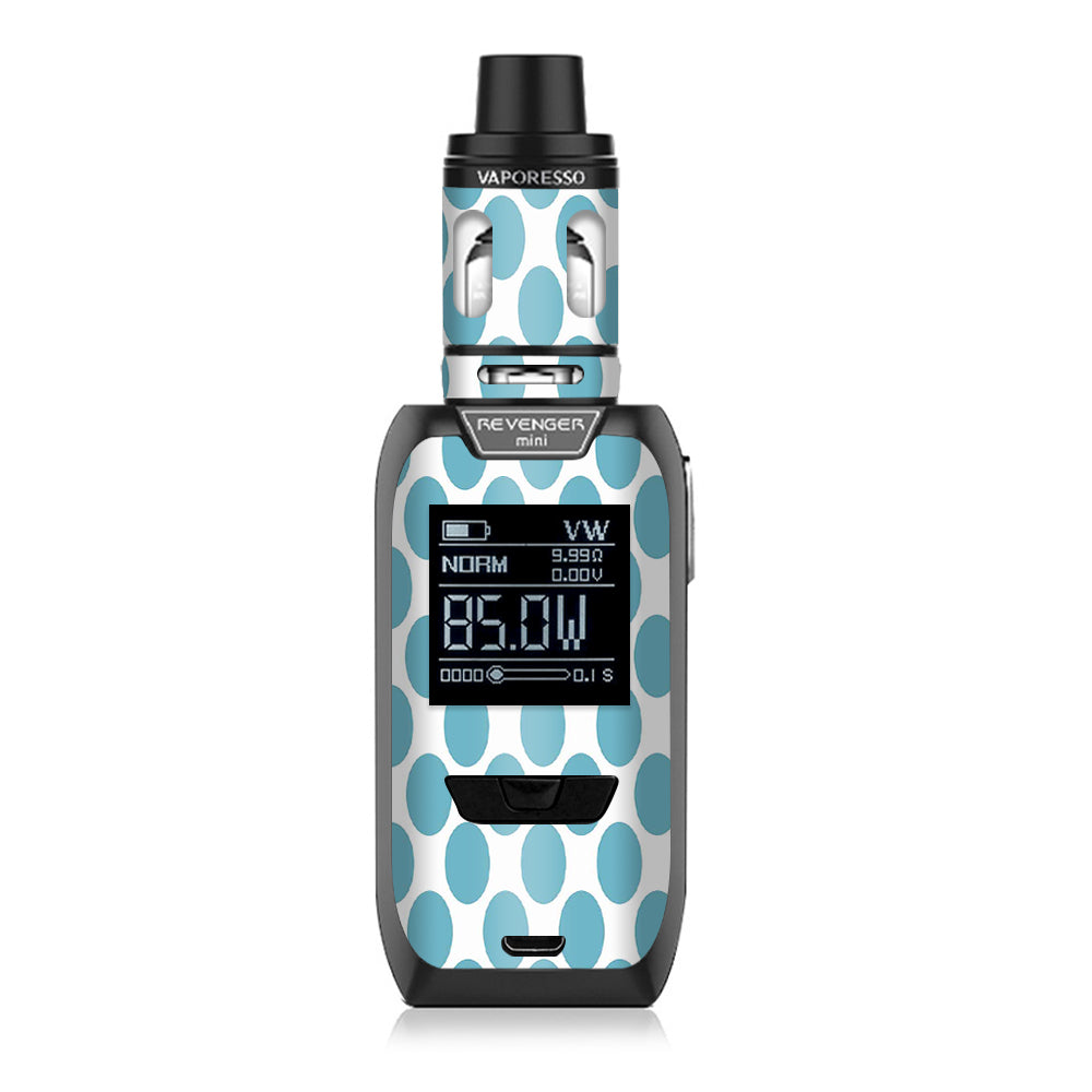  Teal Blue Polka Dots Vaporesso Revenger Mini 85w Skin