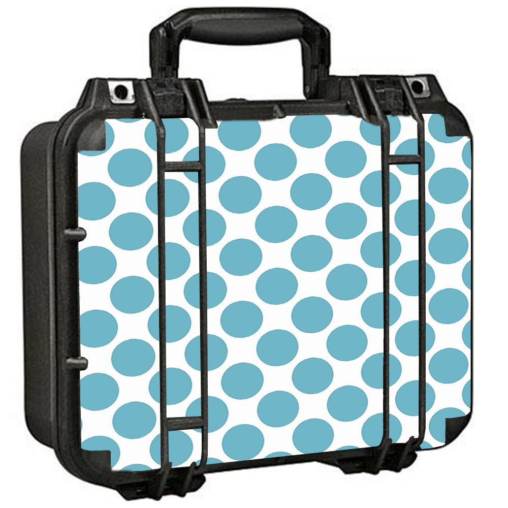  Teal Blue Polka Dots Pelican Case 1400 Skin
