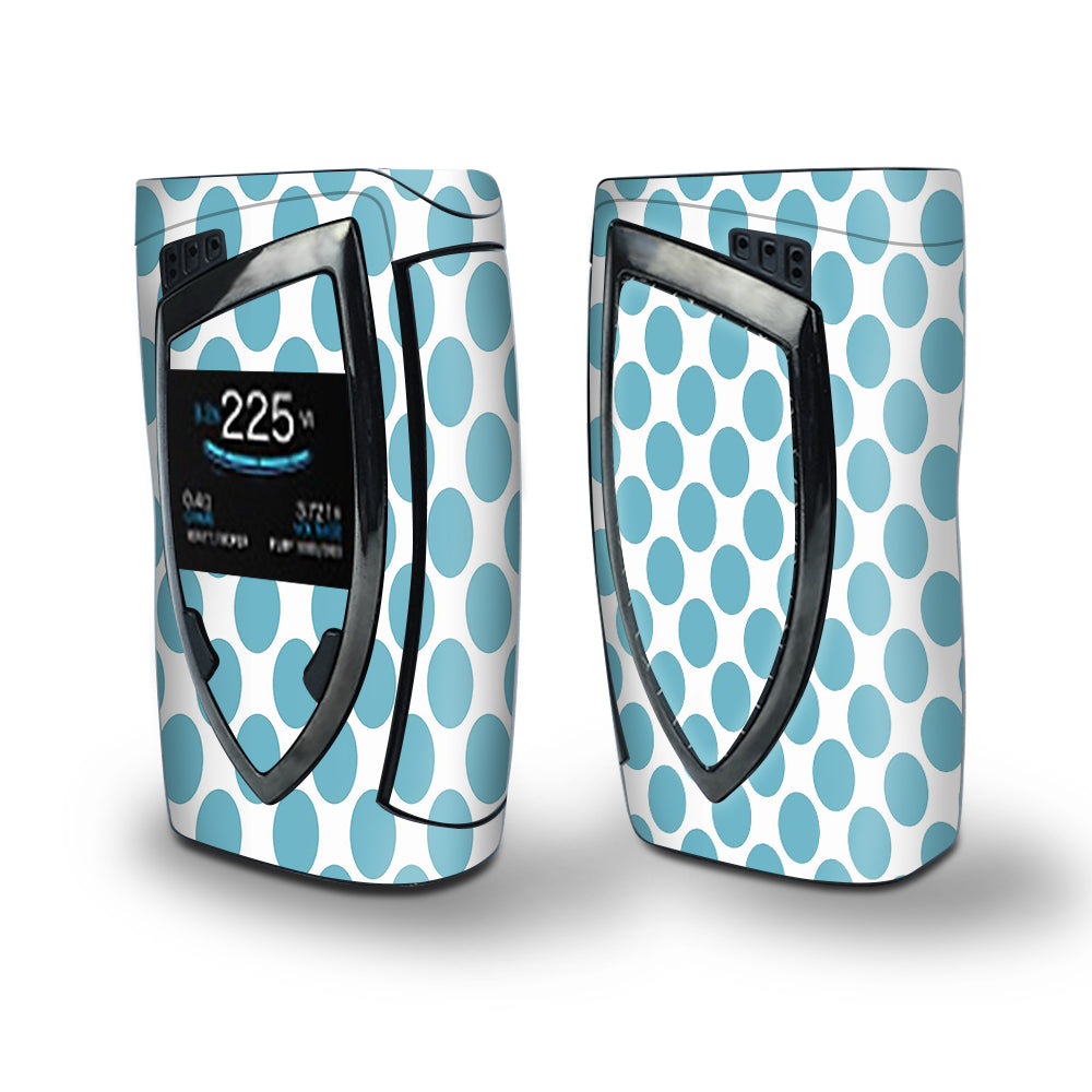 Skin Decal Vinyl Wrap for Smok Devilkin Kit 225w Vape (includes TFV12 Prince Tank Skins) skins cover/ Teal Blue Polka Dots