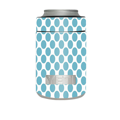  Teal Blue Polka Dots Yeti Rambler Colster Skin