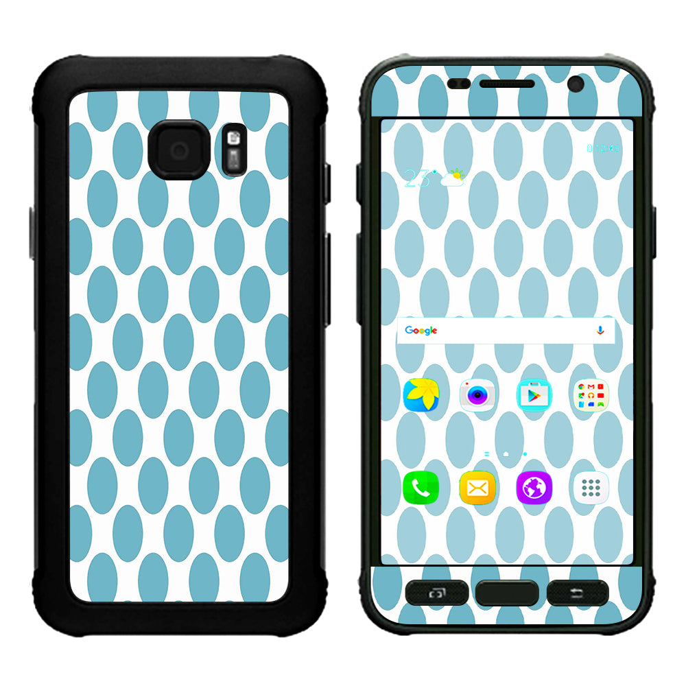  Teal Blue Polka Dots Samsung Galaxy S7 Active Skin