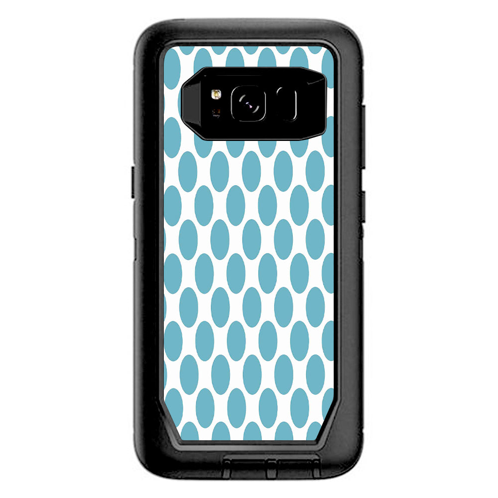  Teal Blue Polka Dots Otterbox Defender Samsung Galaxy S8 Skin