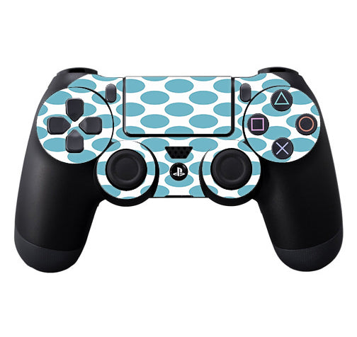  Teal Blue Polka Dots Sony Playstation PS4 Controller Skin