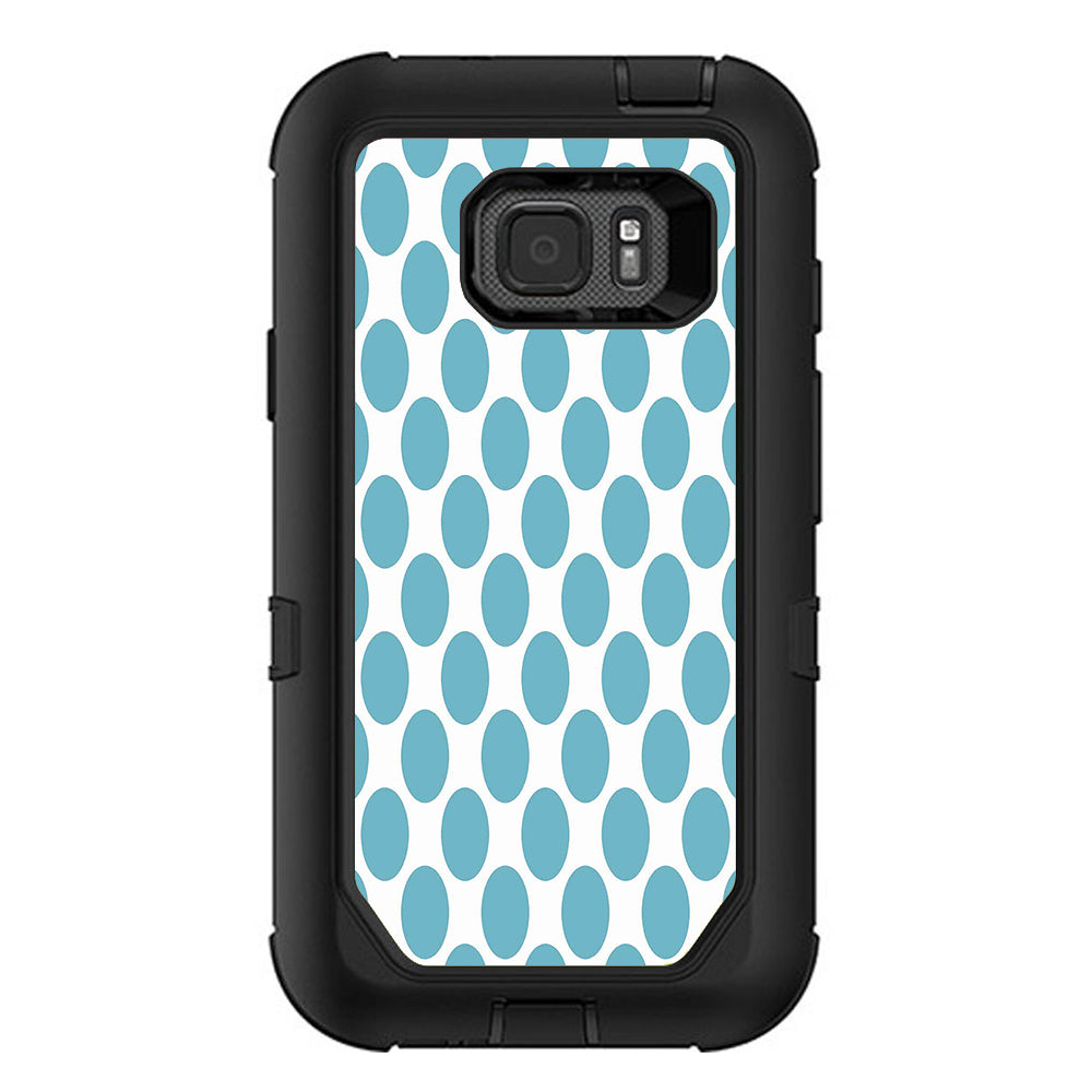  Teal Blue Polka Dots Otterbox Defender Samsung Galaxy S7 Active Skin