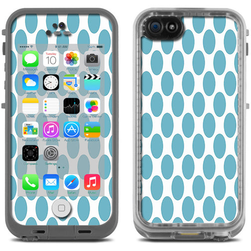  Teal Blue Polka Dots Lifeproof Fre iPhone 5C Skin