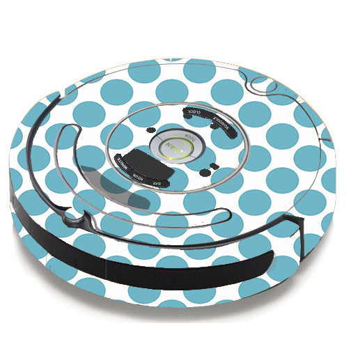  Teal Blue Polka Dots iRobot Roomba 650/655 Skin