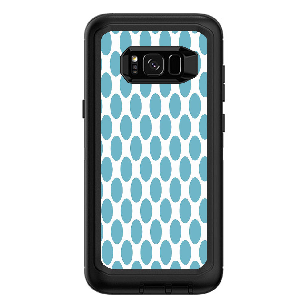  Teal Blue Polka Dots Otterbox Defender Samsung Galaxy S8 Plus Skin