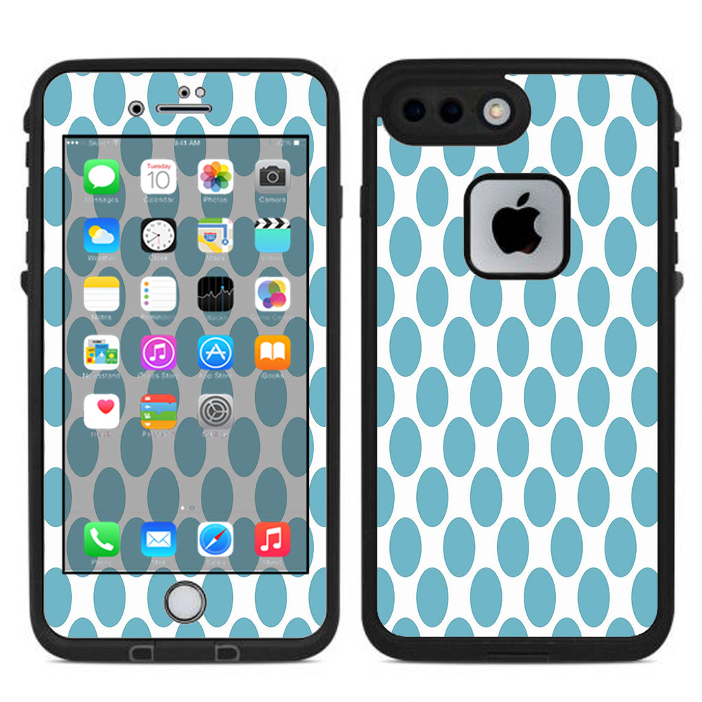 Teal Blue Polka Dots Lifeproof Fre iPhone 7 Plus or iPhone 8 Plus Skin