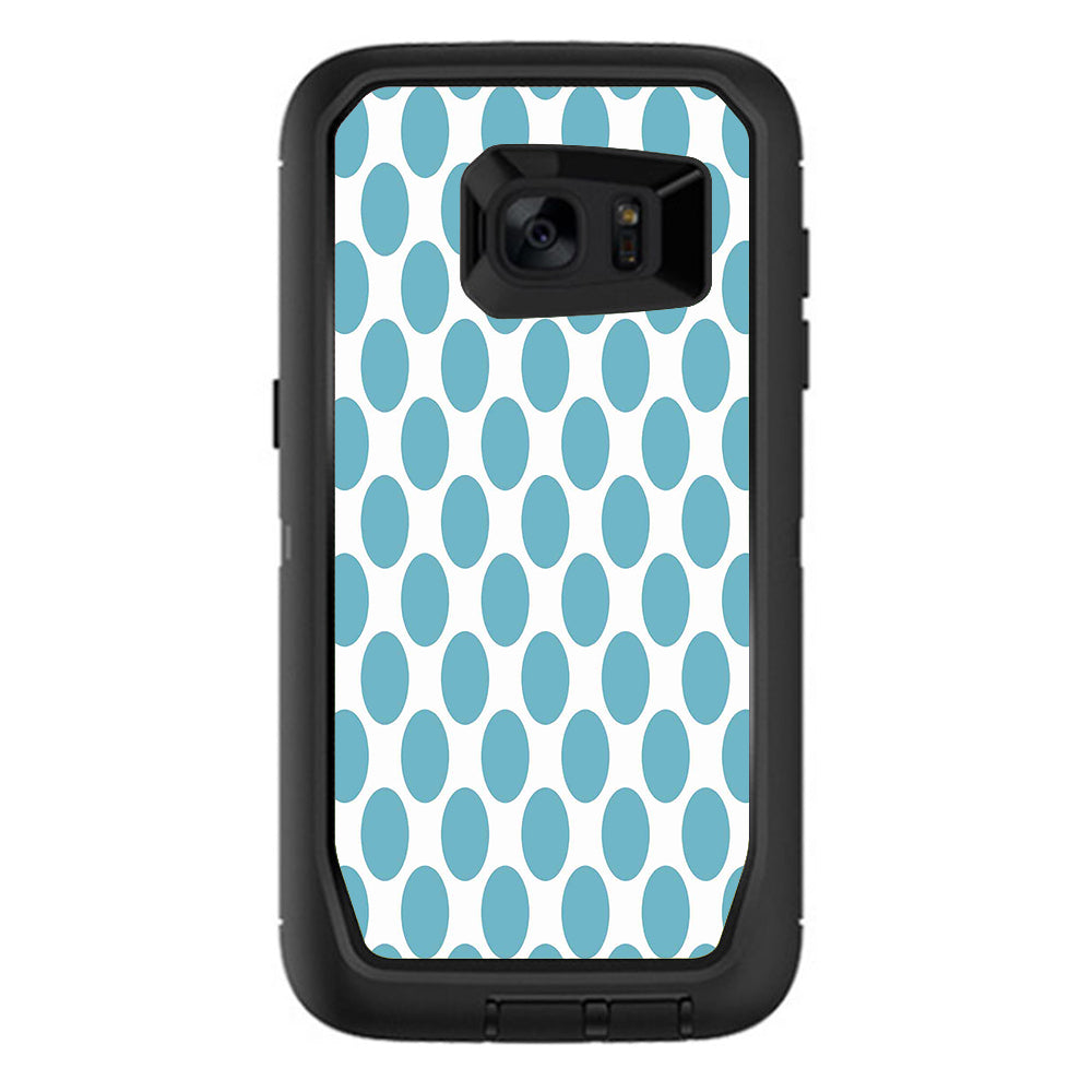  Teal Blue Polka Dots Otterbox Defender Samsung Galaxy S7 Edge Skin