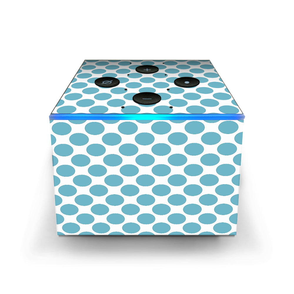  Teal Blue Polka Dots Amazon Fire TV Cube Skin