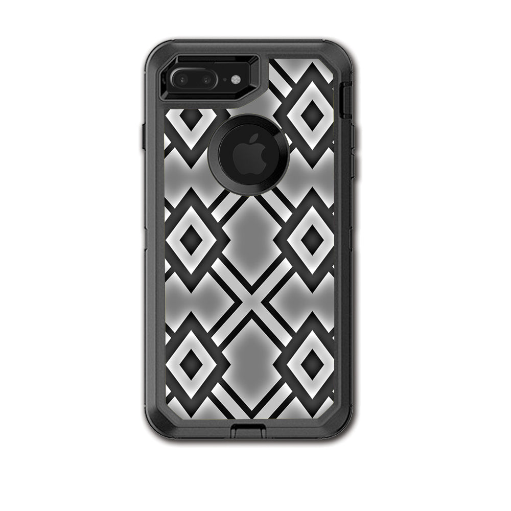  Diamond Grey Pattern Otterbox Defender iPhone 7+ Plus or iPhone 8+ Plus Skin