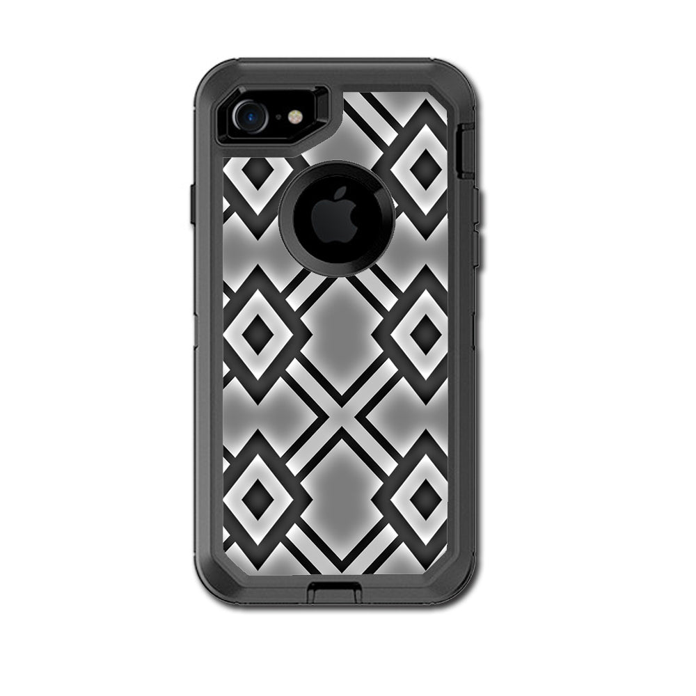  Diamond Grey Pattern Otterbox Defender iPhone 7 or iPhone 8 Skin