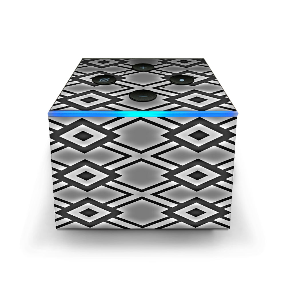 Diamond Grey Pattern Amazon Fire TV Cube Skin
