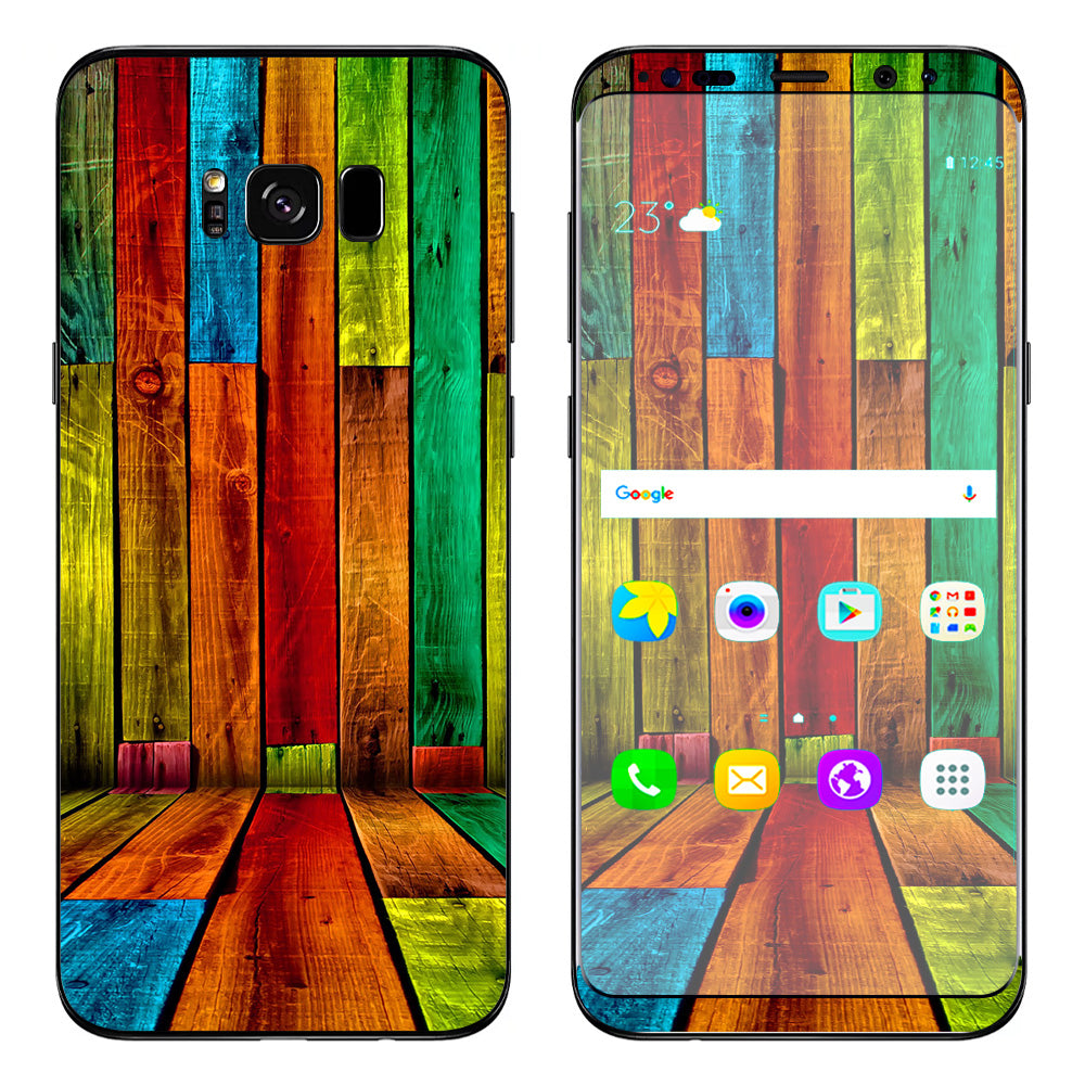  Colorful Wood Pattern Samsung Galaxy S8 Plus Skin