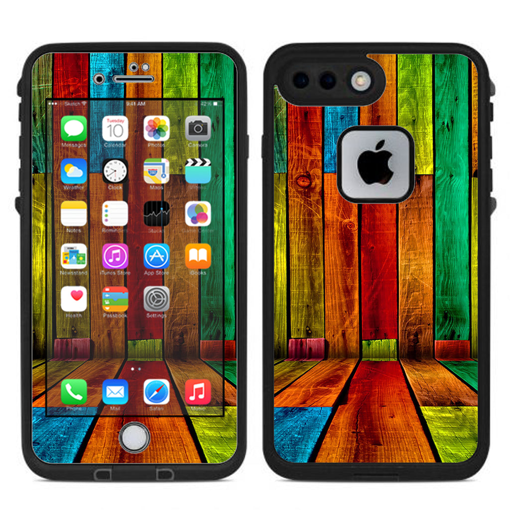  Colorful Wood Pattern Lifeproof Fre iPhone 7 Plus or iPhone 8 Plus Skin
