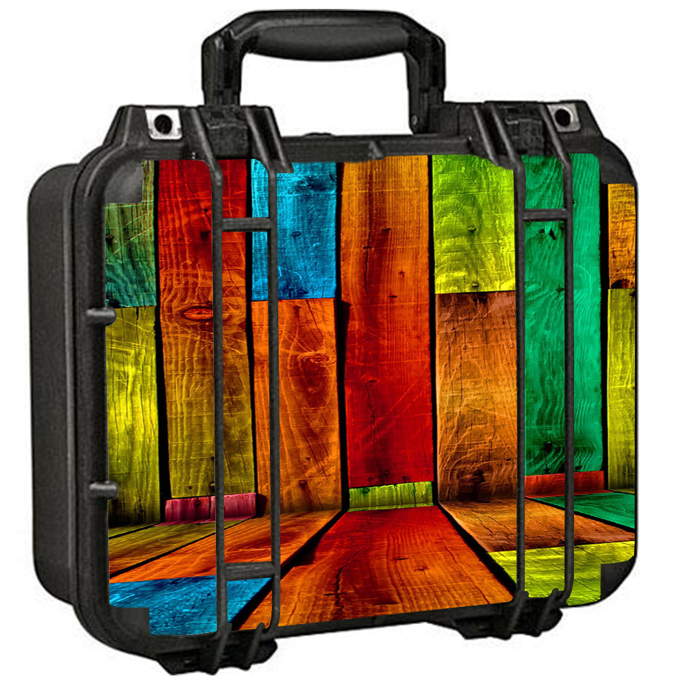  Colorful Wood Pattern Pelican Case 1400 Skin