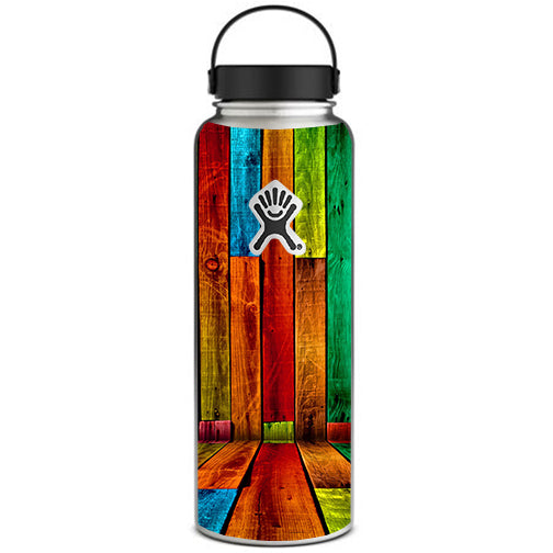  Colorful Wood Pattern Hydroflask 40oz Wide Mouth Skin