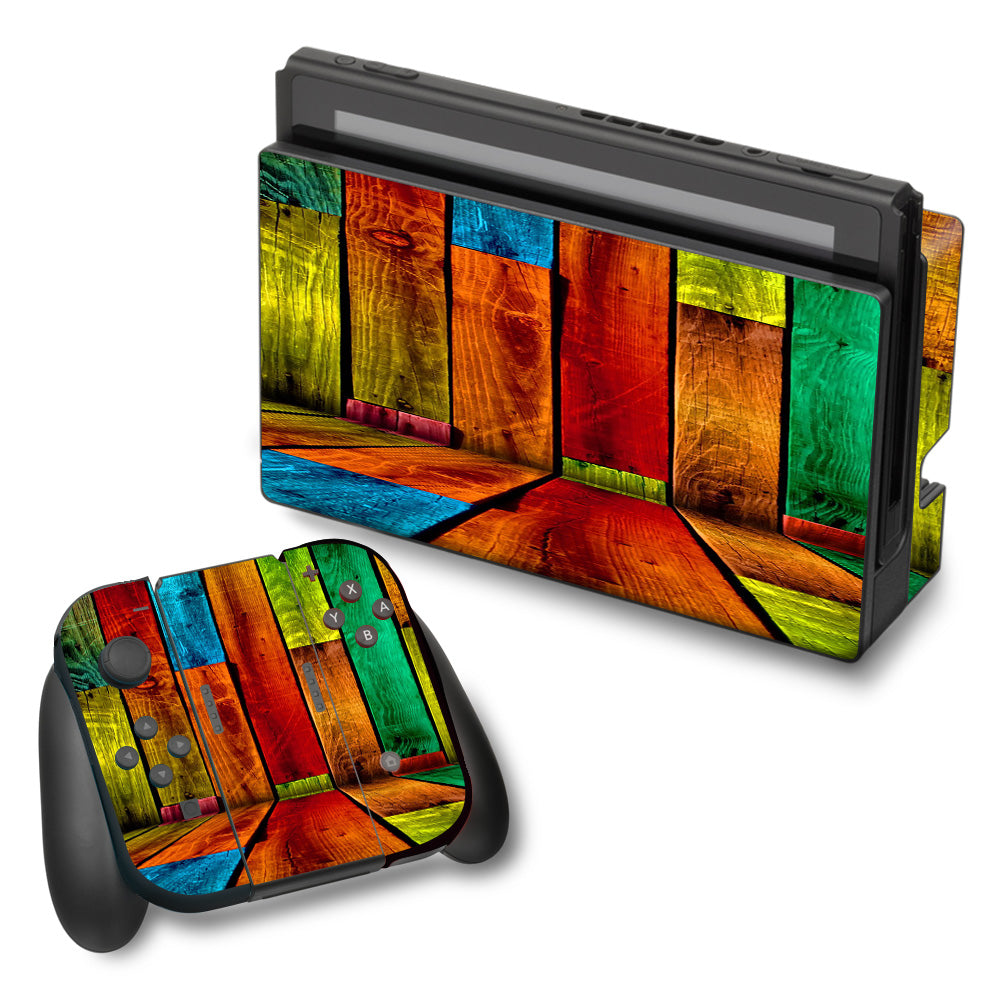  Colorful Wood Pattern Nintendo Switch Skin