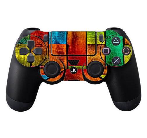  Colorful Wood Pattern Sony Playstation PS4 Controller Skin