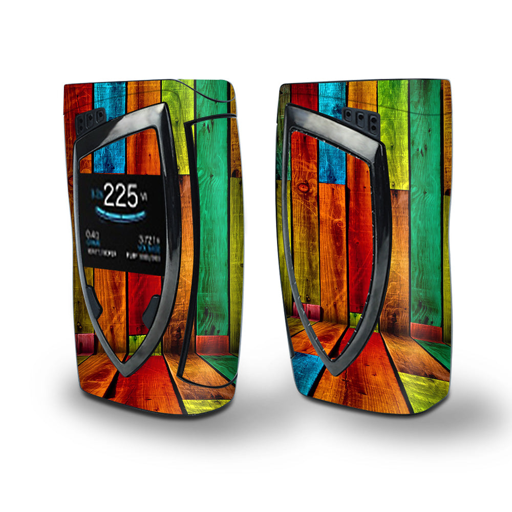 Skin Decal Vinyl Wrap for Smok Devilkin Kit 225w Vape (includes TFV12 Prince Tank Skins) skins cover/ Colorful Wood pattern