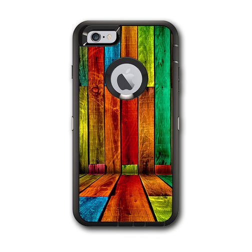  Colorful Wood Pattern Otterbox Defender iPhone 6 PLUS Skin