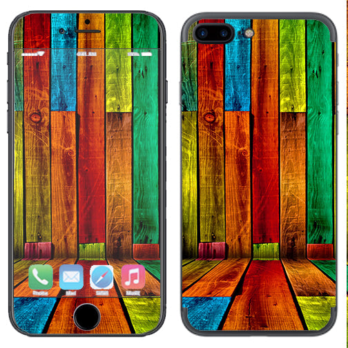  Colorful Wood Pattern Apple  iPhone 7+ Plus / iPhone 8+ Plus Skin